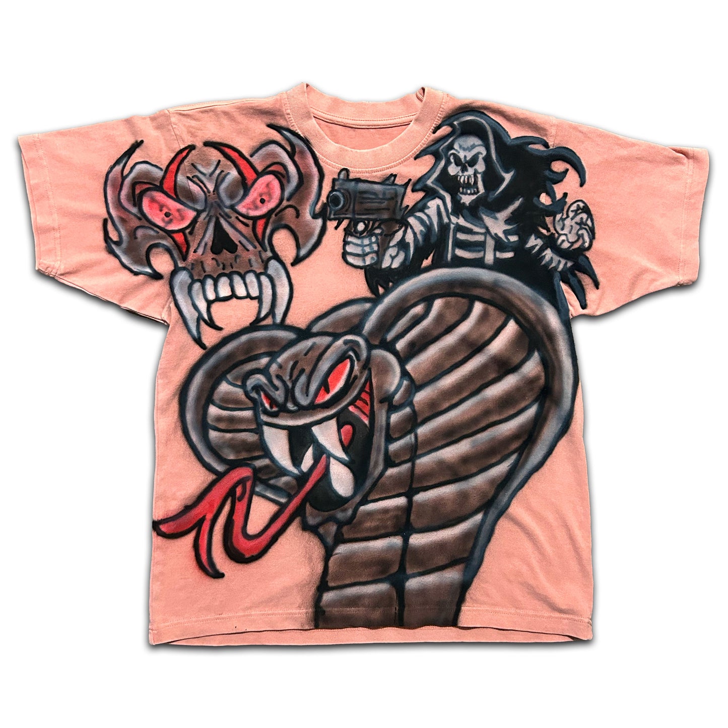 "Scary Snake" Airbrush HEAVYWEIGHT Tee (MEDIUM)