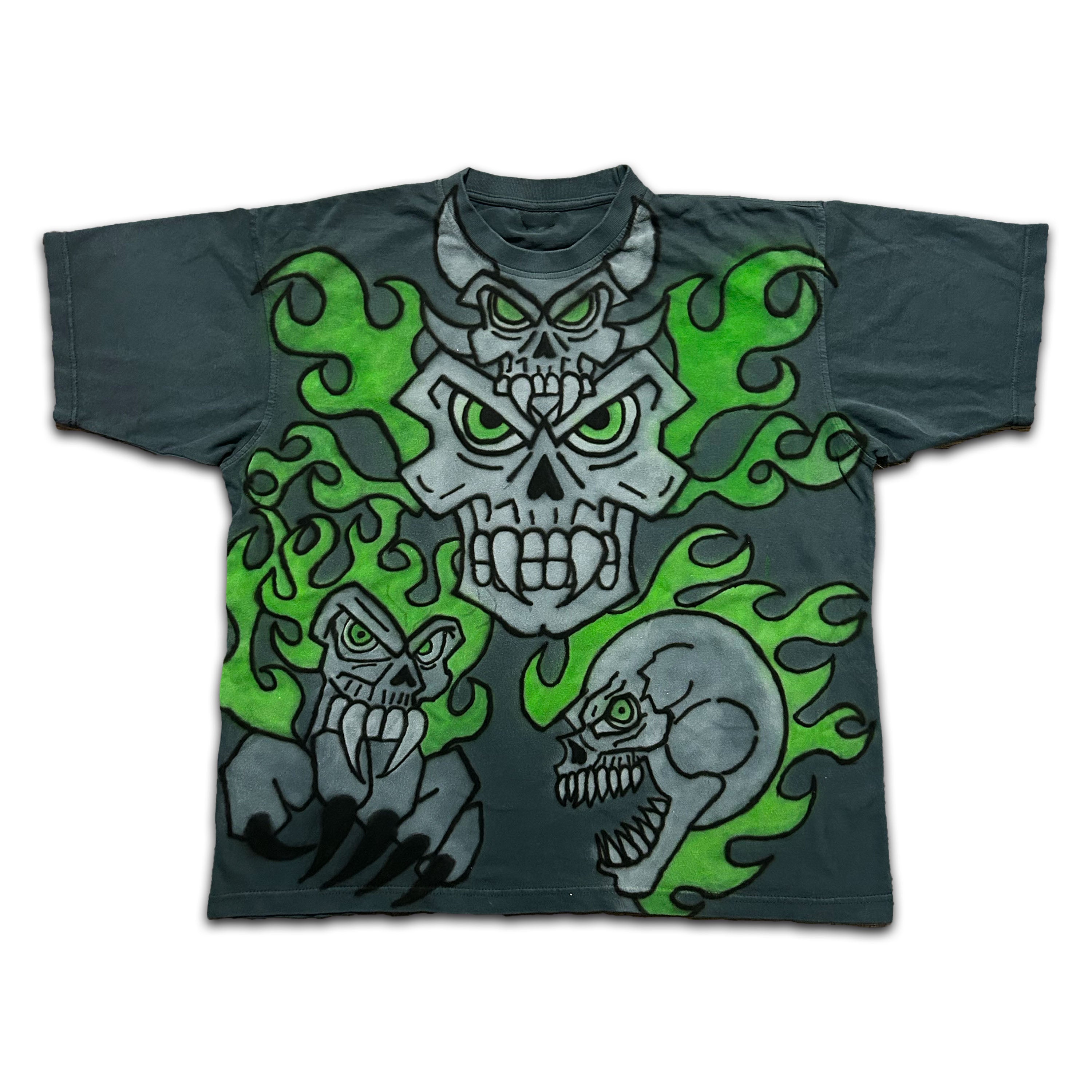 Green Flames SKull