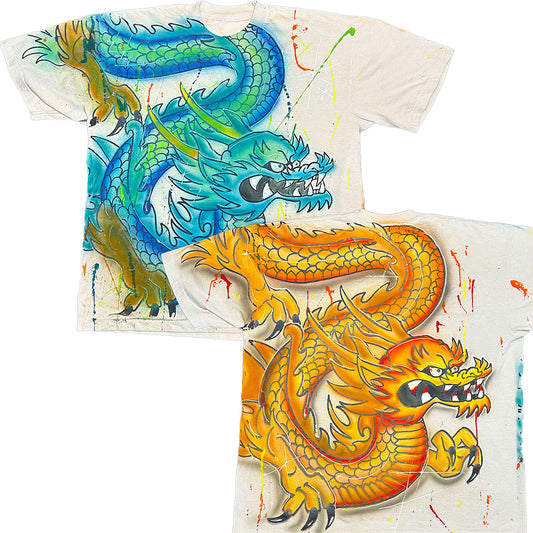 (L) DOUBLE SIDED AIRBRUSHED DRAGON TEE