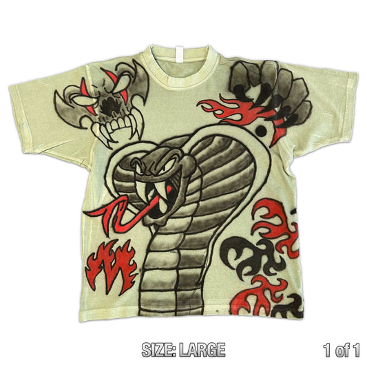 1 of 1 Airbrushed Heavy Weight Tee !COBRA! (Large)