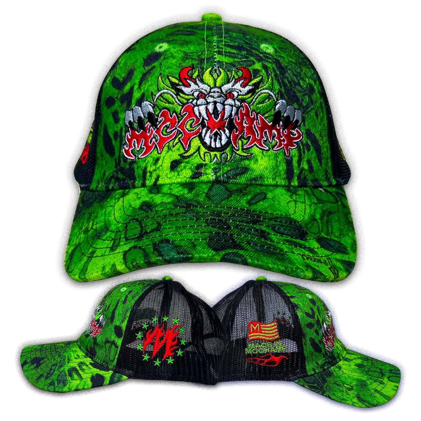 LIME CAMO DRAGON MCCHAMP HAT