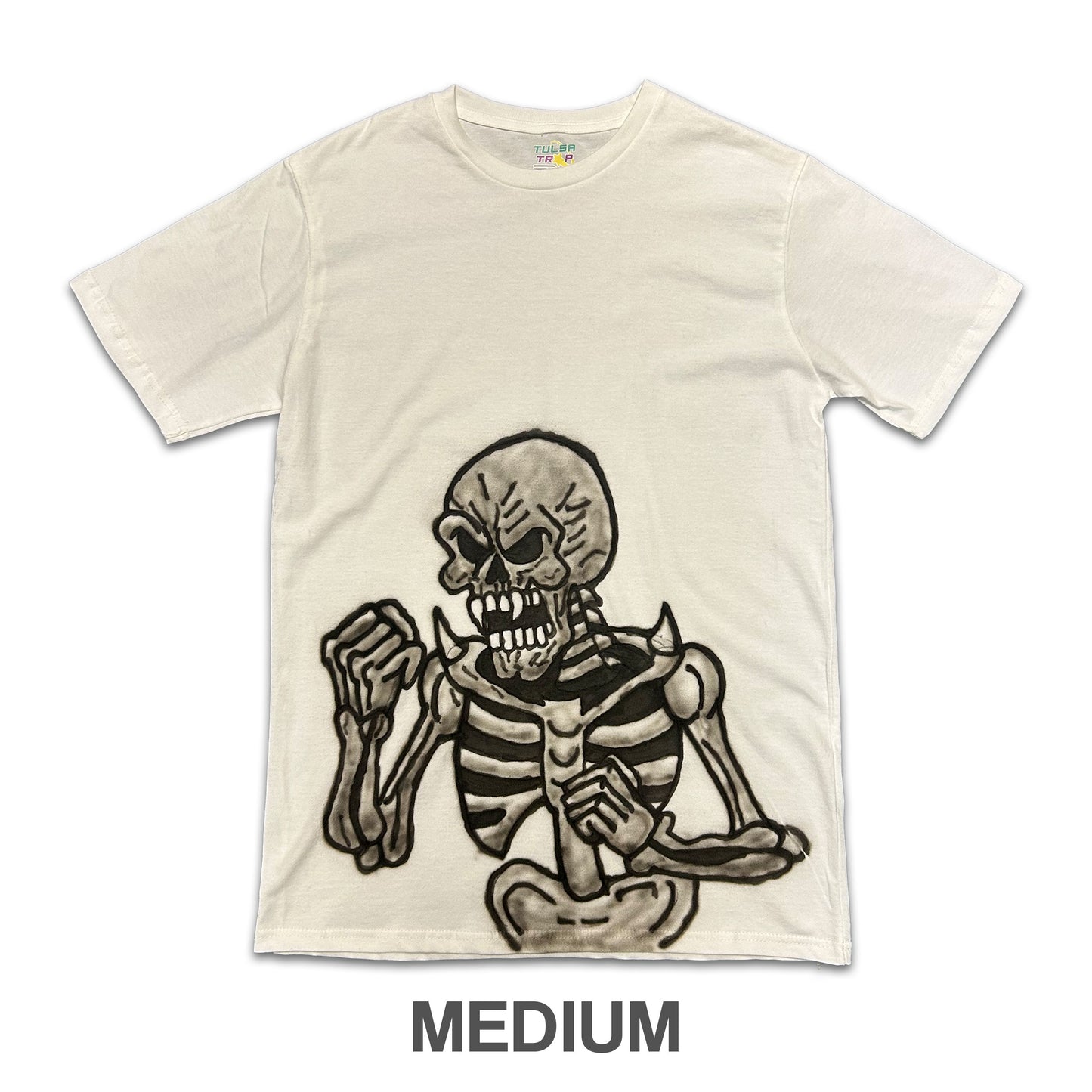 1 of 1 Airbrush SKeLETON TEE! (MEDIUM)