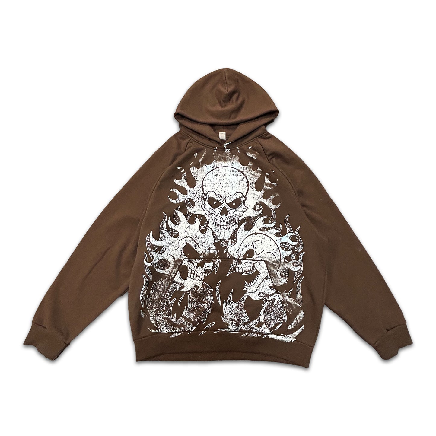 XTRA HEAVYWEIGHT BROWN SKULL HOODIE! (SIZE: 2XL)