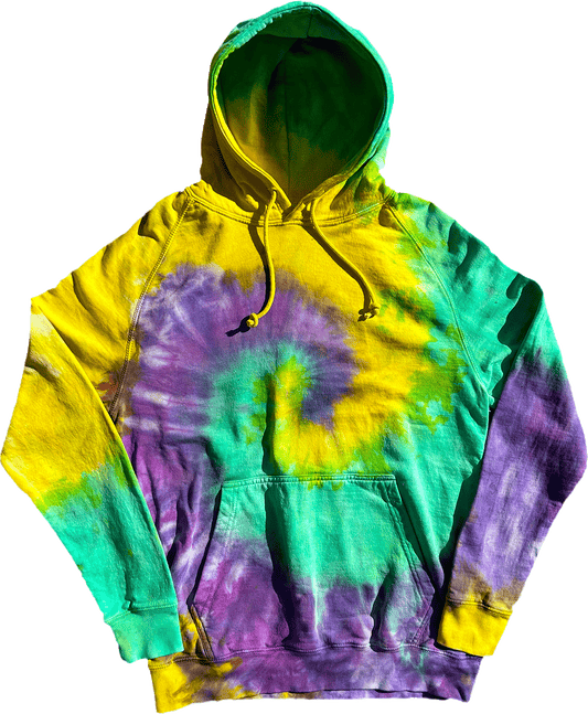 MARDI GRAS 1 OF 1 DYED HOODIE! (M)